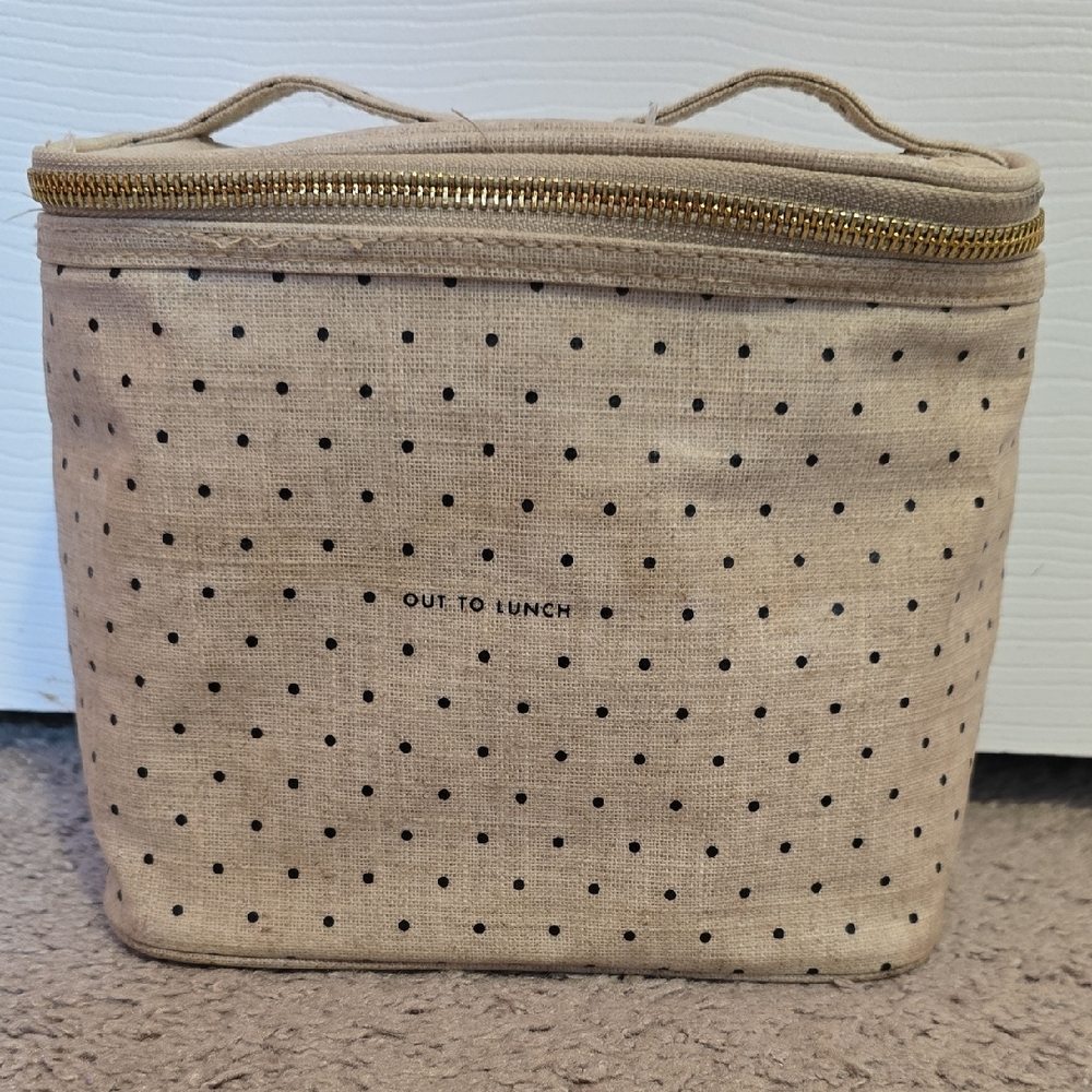 Kate Spade Cream and Black Polka Dot Lunch Tote